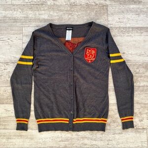 Warner Bros. Harry Potter Gray Sweater with Red & Gold Knit Detail